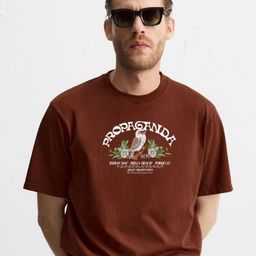 MISCHIEF MONKEY Men Graphic Printed Round Neck Cotton Oversized T-shirt-image-87