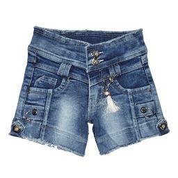 Miss & Chief Girls Washed Slim Fit High Rise Denim Denim Shorts Technology-image-87