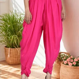 Vaidiki Pink Solid Viscose Rayon Dhotis-image-57