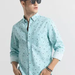 Snitch Men New Button-Down Collar Floral Printed Cotton Slim Fit Casual Shirt-image-15