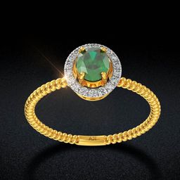 Joyalukkas Oval Green 18 Kt Radiance Diamond Ring -1.89 gm-image-18
