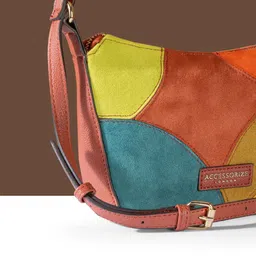 Accessorize Colourblocked Structured Shoulder Bag with Tasselled image 5