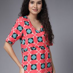 House Of Zelena Geometric Print Cotton Top-picture-26
