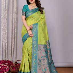 Vastravatika Ethnic Motifs Zari Woven Design Kanjeevaram Saree-picture-10