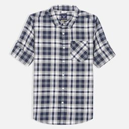 Allen Solly Junior Boys Slim Fit Spread Collar Checked Cotton Casual Shirt-picture-38
