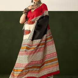 Anouk Pure Cotton Printed Border Saree-picture-3