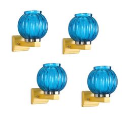 Somil Premium Designer Glass Wall / Night Lamp Elegant & Stylish Dcor Accent for Modern Interiors, color- Firozi Size- 22.5 X 32 X 26.5 CM-image-104