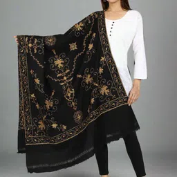 SWI Stylish Floral Embroidered Woolen Shawl-image-94