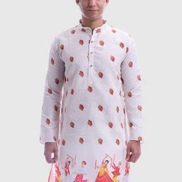 Maharaja Men Ethnic Motifs Printed Thread Work Kurta-18