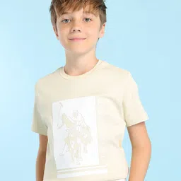 U.S. Polo Assn. Kids Boys Brand Logo Printed Round Neck Cotton Regular Fit T-shirt-picture-30