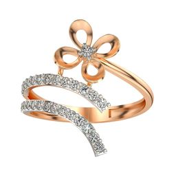 VALANOVA 14KT Rose Gold Diamond Studded Ring 2.04gms-image-65