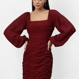 BAESD Women Square Neck Sheath Mini Dress-image-97