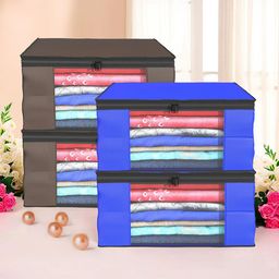 Kuber Industries Blue Set of 4 Regular Drawer Organiser Organisers image 1