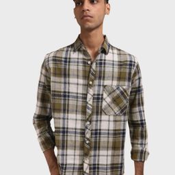 JONESBURG Men Comfort Tartan Checks Checked Casual Shirt-image-11