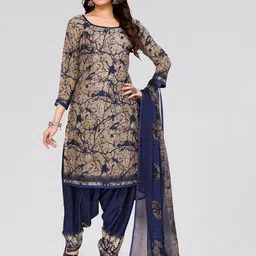 Unstitched Printed Cotton Blend Kurta & Patiyala Dress Material with Dupatta-image-95