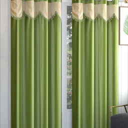 Galaxy Home Decor Green Set of 2 Door Curtain-image-43