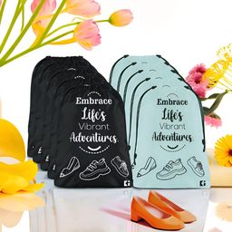 Aura Grey & Black 10 Pieces Printed Foldable Laundry Bags-52
