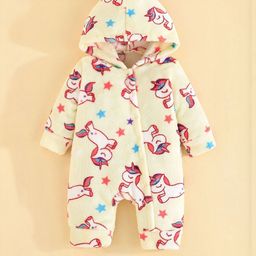 Hopscotch Girls Prancing Unicorn Hooded Bodysuit-picture-14