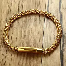 Fashion Frill Men Stainless Steel Gold-Plated Charm Bracelet-image-32