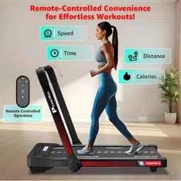PowerMax Fitness 2 & 1 Compact Foldable Treadmill With Remote Control image 5