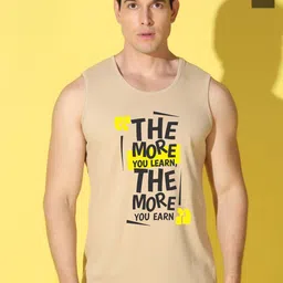 WOOSTRO Pack Of 2 Printed Combed Cotton Gym Vests VWS26(MORE RUST)(ALONE OLIVE)-image-3
