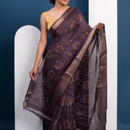 KCPC BANDHANI Purple Silk Cotton Sarees-picture-39