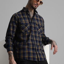 Klub Fox Men Smart Slim Fit Tartan Checks Opaque Checked Casual Shirt-image-84