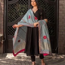 craftroots Embroidered Dupatta with Thread Work-14