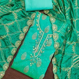 SHADOW & SAINING Floral Printed Beads and Stones Unstitched Dress Material-image-96