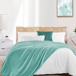 MORADO Sea Green Woollen 300 GSM Single Bed Blanket-image-96