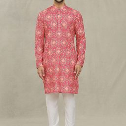 Arihant Rai Sinha Men Floral Printed Cotton Kurta with Churidar-picture-14