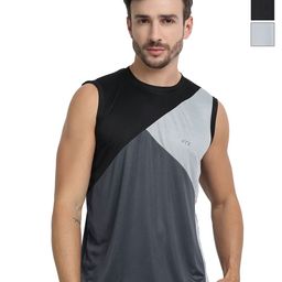 FTX Men Pack of 3 Colourblocked Round Neck T-shirts-picture-31
