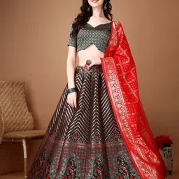 LADY SHOPI Ready to Wear Lehenga & Unstitched Blouse With Dupatta-image-49