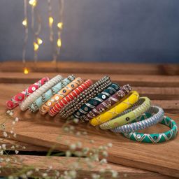 Taasha Craft Set Of 12 Thread Bangles-25