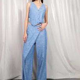 Virgio Miria Buttoned Pointed Hem Vest-image-47
