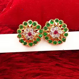 Anujeet Fashion Hub Gold Plated Circular Shaped Studs-picture-37