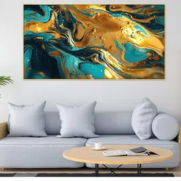 DEKORSTATION Multicoloured 1 Piece Canvas Abstract Wall Paintings-image-51