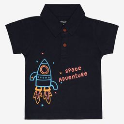 Bodycare Boys Typography Printed Polo Collar Cotton T-shirt-image-58