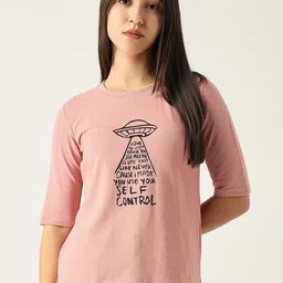 SHOWOFF Women Typography Printed Slim Fit T-shirt-picture-24