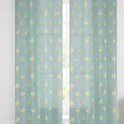 IVAZA Unisex Turquoise Blue Curtains and Sheers-image-85