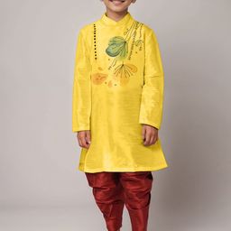 DEVOILER Boys Floral Printed Straight Kurta-55