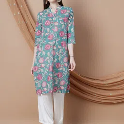 Melange by Lifestyle Women Floral Printed Cotton Kurta-picture-40