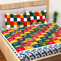 Aura Multi Queen Bedsheets-image-44