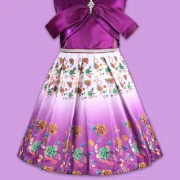 Girls Floral Print Sleeveless Fit and Flare Frock Dress-58