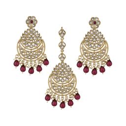Peora Gold-Plated Stone Studded & Beaded Jewellery Set-image-26