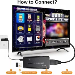 USB Wireless Video Game Stick | 3000+ 8-Bit Retro Games | Dual Player | 4K HDMI Xbox 360 Edition image 4