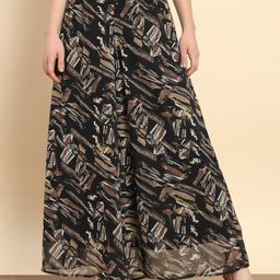 CORSICA Women Printed Flared High-Rise Trousers-picture-3