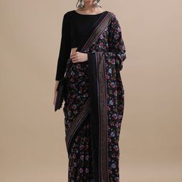 Jaipur Kurti Floral Printed Pure Cotton Saree-image-103