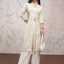 Vishudh Shoulder Strap Neck Crop Top & Jacket With Palazzos Co-Ords-picture-36