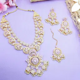VATSALYA creation Women Purple Jewellery Set-image-66